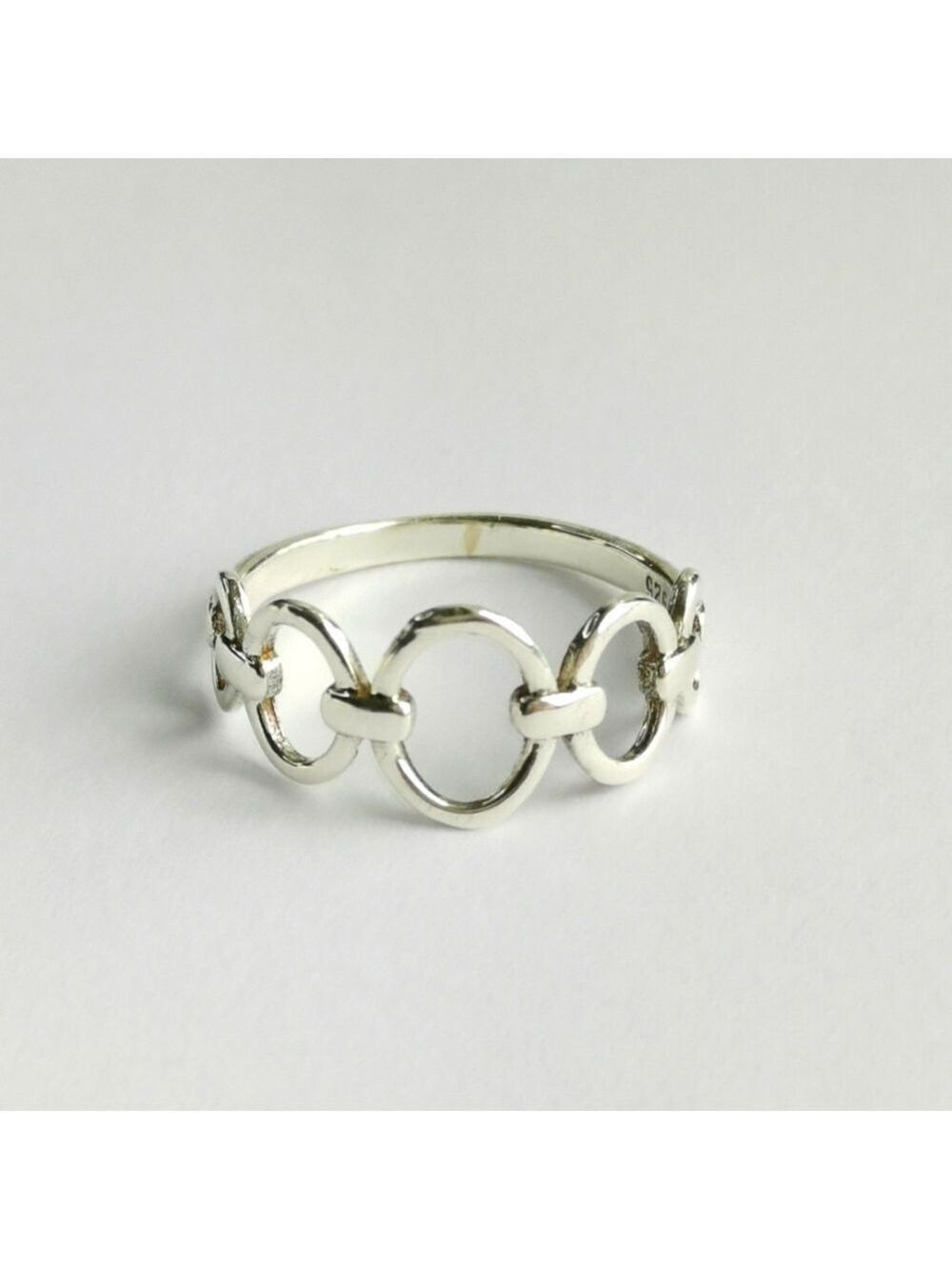 Sterling Silver Chain Link Design Ring Size 9 🆕